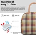 thumbnail image 3 of Checkered Pattern Lunch Tote – Retro Plaid Design Portable Insulated Cooler Bag for Office and Picnic, 3 of 6