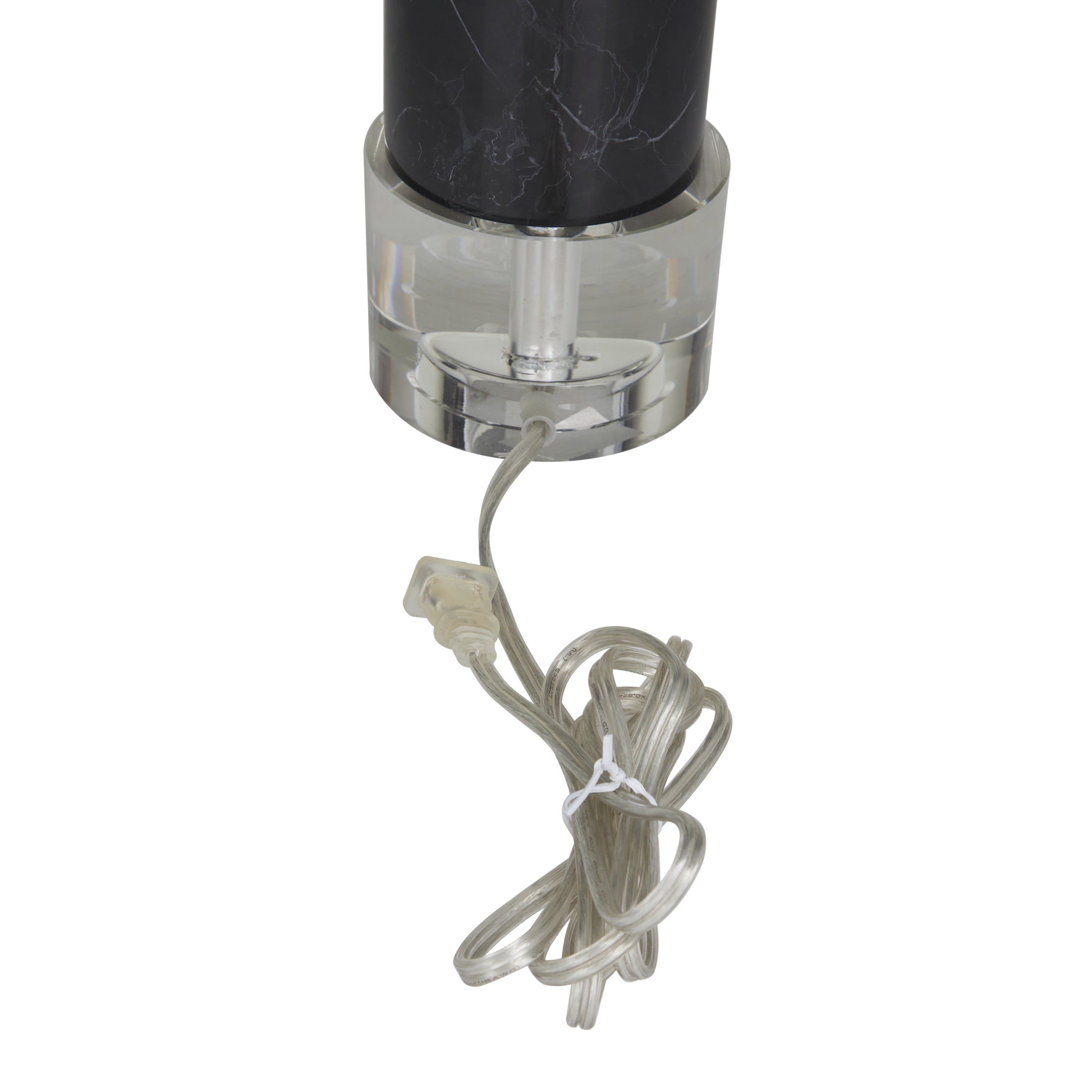 DecMode 29" Slender Stand Black Table Lamp with White Cotton Shade