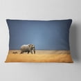 thumbnail image 2 of Designart Elephant and Zebra Walking in Bush - African Throw Pillow - 12x20, 2 of 5