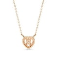 thumbnail image 3 of IGI Certified Lab Grown Diamond Halo Heart Pendant Necklace for Women | Center 3mm Round Cut Diamond Necklace with 18 Inch Cable Chain 18K Solid Rose Gold F-G, VS-SI Quality (0.17 Ctw), 3 of 5