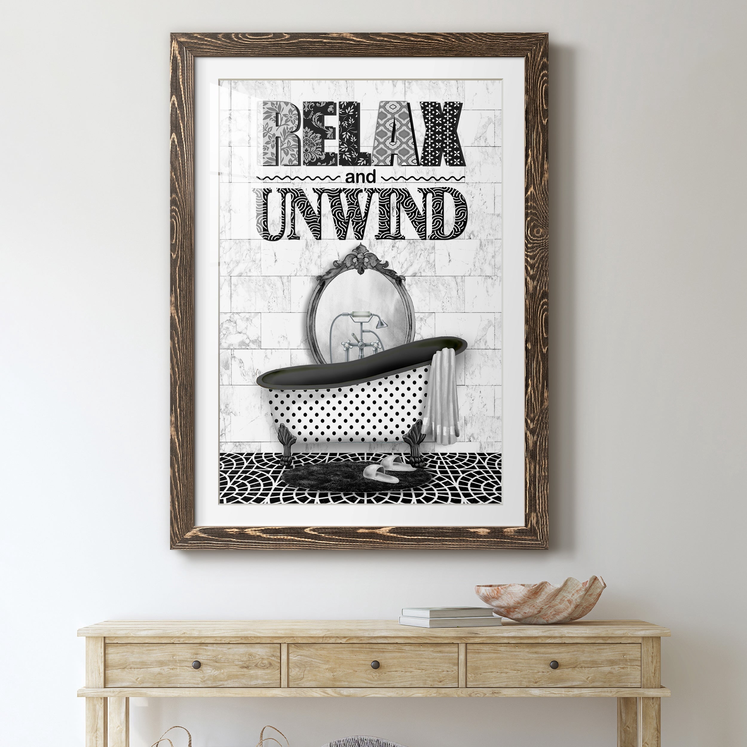 Relax and Unwind - Premium Framed Print - Distressed Barnwood Frame - Ready to Hang