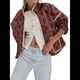 thumbnail image 1 of Chaqueta Acolchada Corta con Estampado Floral Vintage para Mujer, Chaqueta Corta Abierta Al Frente, Ropa de Abrigo Café L, 1 of 6