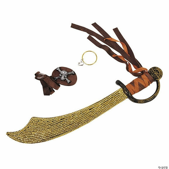 Fun World Adult Pirate Halloween Costume Accessories - Gold One Size