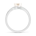 thumbnail image 2 of ANGARA Freshwater Cultured Pearl Ring with Bypass Shank in 14K White Gold for Women | June Birthstone, Birthday, Anniversary, Jewelry Gift for Women | Pearl Ring, 2 of 8