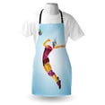 thumbnail image 4 of Volleyball Apron, Colorful Abstract Woman Player in Polygonal Motifs Modern Sports, Unisex Kitchen Bib with Adjustable Neck for Cooking Gardening, Adult Size, Pale Blue and Multicolor, by Ambesonne, 4 of 4