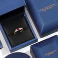 thumbnail image 5 of Gem Stone King 10K Yellow Gold Red Created Ruby and White Zirconia Engagement Ring for Women | 1.10 Cttw | Round 5MM | Gemstone July Birthstone | Size 7, 5 of 6