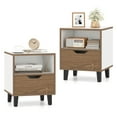 thumbnail image 1 of Gymax Table de Chevet 2 Pcs Style Mi-Siècle Moderne avec Tiroir et Tablette de Rangement Ouverte, 1 of 10