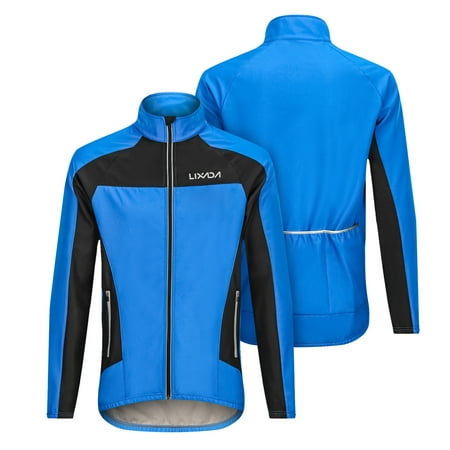 Lixada Men's Winter Cycling Jacket Windproof Thermal Fleece Long Sleeve Riding Bicycle Bike Wind (Best Winter Riding Jacket)