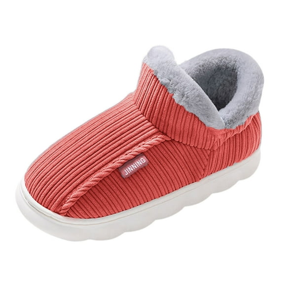 Ediodpoh Men's and Women's Models of Cott on Slippers Winter Package with Cott on Shoes Home Indoor Thickened Warm Cott on Slippersa Ladies Slippers Watermelon Red 9