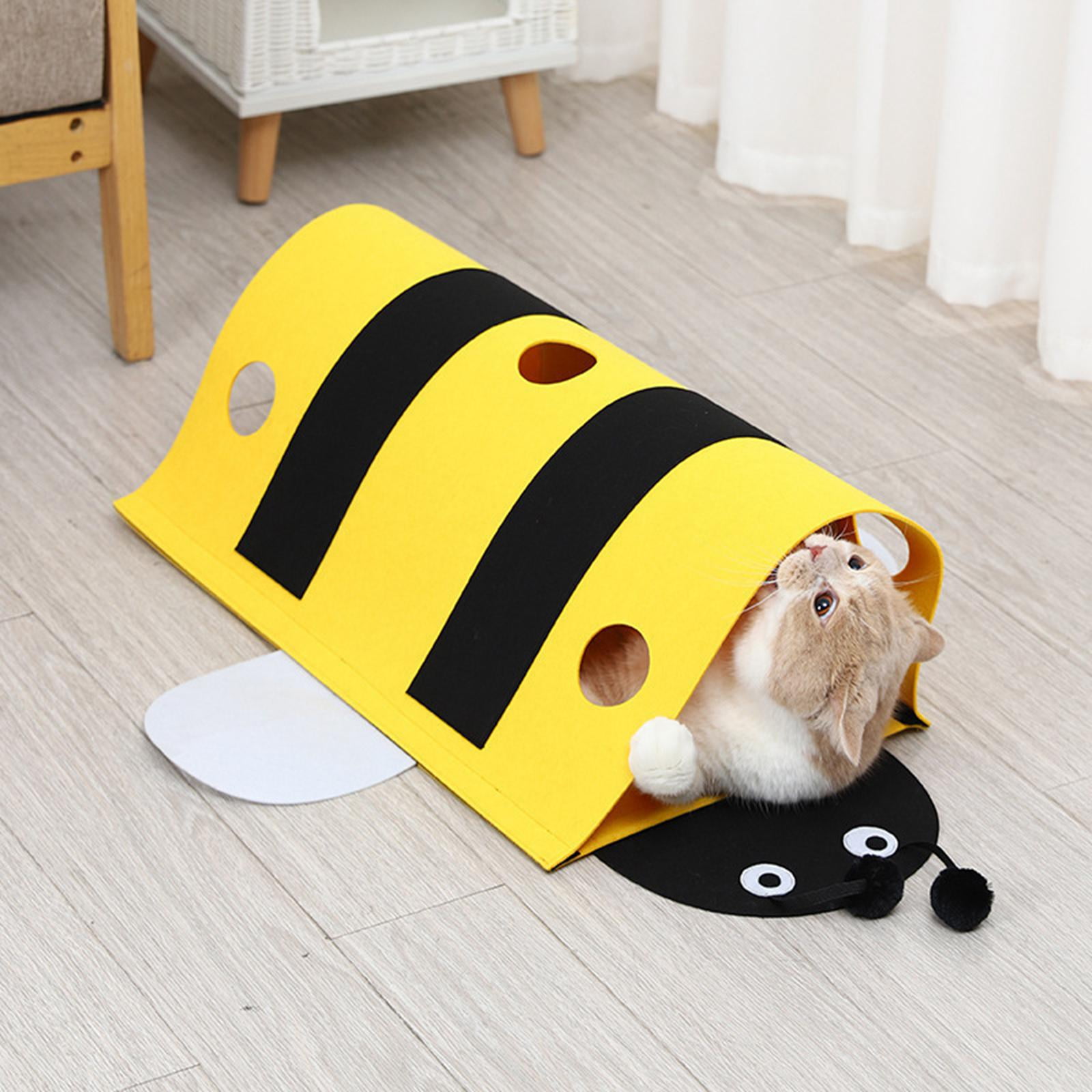 Bvdfgk Cat Tunnel Bee Shaped Cat Toy, Pet Interactive Toy, Indoor Bed Cute Cat Tube for