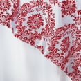 thumbnail image 2 of BalsaCircle 90" x 90" Red on White Damask Flocking Table Top Overlays Wedding Party Tablecloth Decoration, 2 of 3