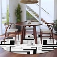 thumbnail image 4 of Black Gray Geometric Stripes Round Living Room Rugs 5 ft, Modern Abstract Lines Maze Washable Area Rug with Non-Slip Sturdy Edge Binding Round Carpet for Entryway Kitchen Bedroom Bathroom, 4 of 9