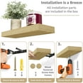 thumbnail image 2 of Sorbus Estante Flotante Rústico, Colección de Madera Sintética Negra, 2 Unidades, 2 of 6