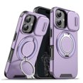 thumbnail image 6 of For Samsung Galaxy A36 Hybrid Case with 360° Magnetic Ring Stand, Camera Slide Protector & Compatible with MagSafe Phone Case Cover by Xpression, Purple, 6 of 7