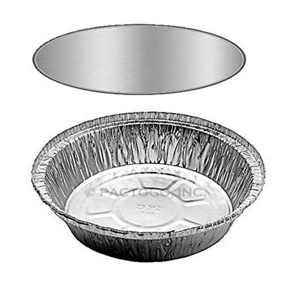 Durable Emballage Moule à Emporter Rond en Aluminium 7 Pouces avec Couvercle de Planche Combo 200 Pk - Jetable (Lot de 200)