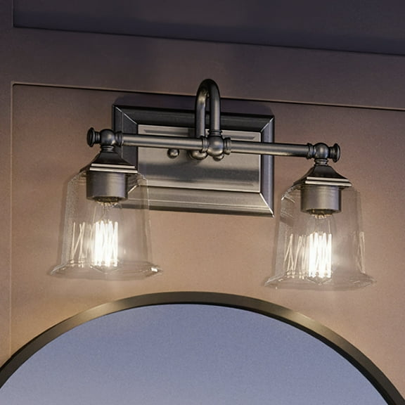 Luxury Traditional Indoor Bath Fixture, 10.00''H x 15.00''W, with Classic Style Elements, Colonial Design, Polished Chrome Finish and Clear Glass, UQL4114