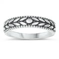 thumbnail image 1 of Fashion Ring Nature Leaf .925 Sterling Silver Band Jewelry Female Male Unisex Size 7, 1 of 4