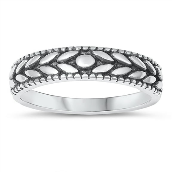 Fashion Ring Nature Leaf .925 Sterling Silver Band Jewelry Female Male Unisex Size 6