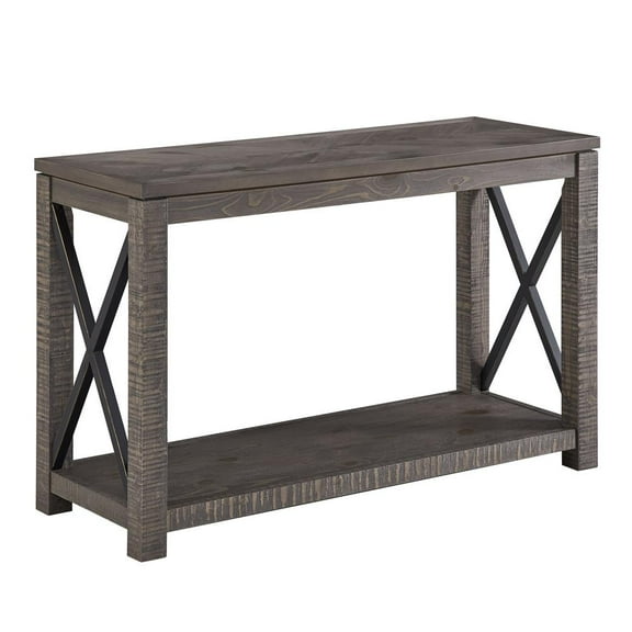 Steve Silver Dexter Distressed Driftwood Wood and Metal Sofa Table