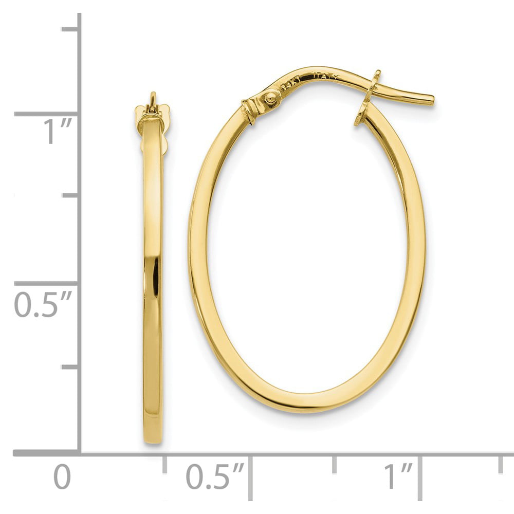 18mm x 18mm Solid 10k Yellow Gold Polished Hoop Earrings 