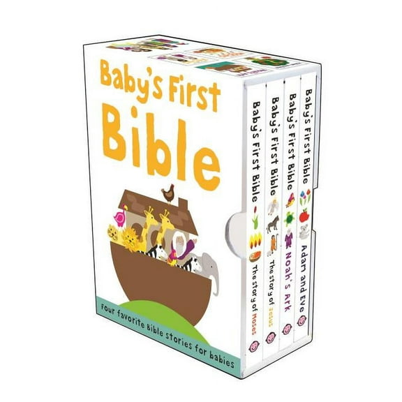 Bible Stories Baby's First Bible Boxed Set: The Story of Moses, the Story of Jesus, Noah's Ark, and Adam and Eve, (Paperback)