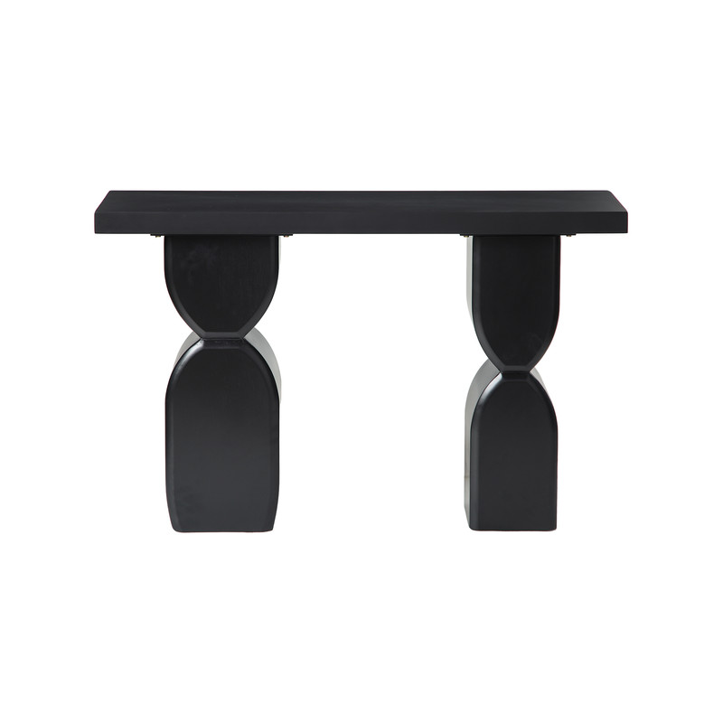 47.24" Modern Console Table, Accent Sofa Side Table with Two Sculptural Legs, Entryway Display Table with Wood Veneer Finish