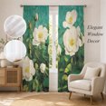 thumbnail image 2 of Spring Floral Sheer Curtains 96 Inch Length 2 Panels Set, Modern Abstract Flowers Leaves Voile Window Treatment Semi Sheer Long Curtains Drapes for Bedroom/Living Room/Kitchen 52"x96"x2, 2 of 8