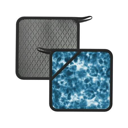 

Lukts Blue Tie Dye for Silicone Anti-hot Mats - Heat Resistant for Kitchen Counter Dish Drying Mat Silicone Trivets Hot Pads for Kitchen Counter