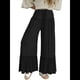 thumbnail image 3 of Pantalones Palazzo Holgados de Playa con Cintura Alta Elástica, Dobladillo con Volantes y Pierna para Mujer Negro XS, 3 of 7