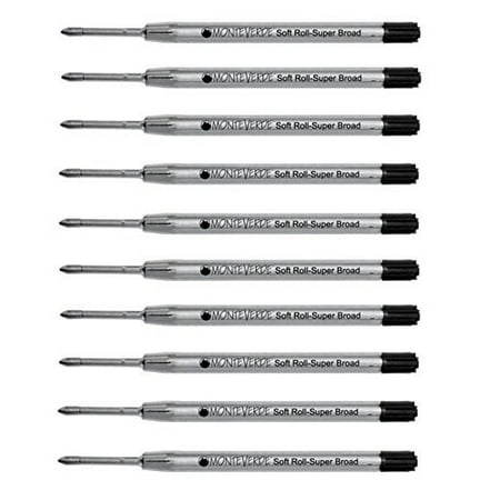 Monteverde Parker Refill Monteverde P15 Soft Roll Ballpoint Refill to Fit Parker Ballpoint Pens - Black, Super Broad, 10 Pack ()