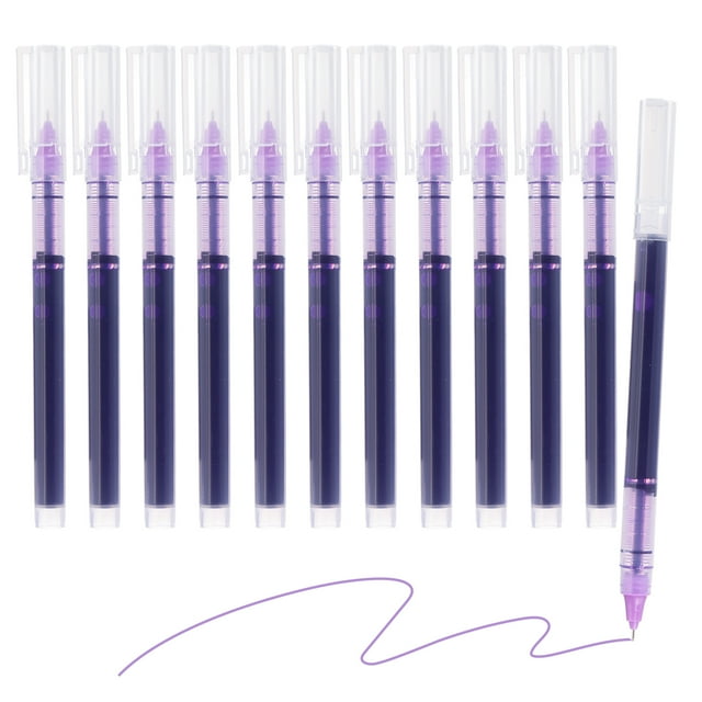 Uxcell Bolígrafo de Gel Punta Media 0.5mm, Paquete de 12, Tinta de Gel de Secado Rápido, Bolígrafo Rollerball Suave para Escritura en Casa, Oficina, Toma de Notas, Diario, Negocios, Púrpura