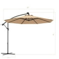 thumbnail image 3 of Gymax 10Ft Patio Solar LED Outdoor Offset Hanging Umbrella w/ 24 Lights Beige, 3 of 9