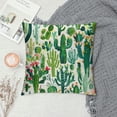 thumbnail image 2 of Chilfamy Cactuses Greenery Pillow Covers Square Design Short Plush Print Environmentally Friendly Easy Insertion Indoor Outdoor Decoration 1PC 12x12in, 2 of 5