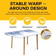 thumbnail image 4 of Navy Blue Table Cloths for 3 Foot Rectangle Tables, Summer Botanical Leaves Watercolor Patio Waterproof Elastic Fitted Tablecloths, Washable Rectangular Table Cover for Camping, 4 of 8