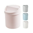 thumbnail image 2 of Modern Desktop Plastic Mini Trash Can with Swing Lid, Tiny Wastebasket for Bathroom Vanity, Tabletop or Coffee Table - Dispose of Cotton Rounds, Makeup Sponges, Tissues, 2 of 7