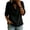 *Black, variant on VBVC Women's Cotton Linen 3/4 Sleeve Tops , Ladies' Cowl Neck Loose Blouses , Casual Breathable Summer Shirts For Women,Black,S-2XL
