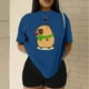 thumbnail image 3 of Playera Blusa De Capybara Enviando Un Corazon Ropa Chic Capibara Color Azul Talla Mediana Marca Emil SaEs, 3 of 4