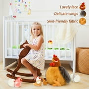 MaoGoLan 8Pcs Chicken Stuffed Animals with 3 Babies Chickens, 3 Eggs, 1 Nest House Hen Plush Set Farm Plush Toy