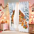 thumbnail image 3 of Manfei Snow Blackout Curtains Holiday Window Curtains Pack of 2 (38x45 Each), Lavender Pink, 3 of 6