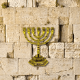 thumbnail image 3 of 3 Arches USA Jerusalem Temple 7-Branch Menorah, 12 Tribes  Candle Holder (Gold), 3 of 6