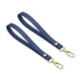 thumbnail image 1 of Unique Bargains PU Leather Keychain, 2 Pack Key Holder Keyring Strap with Metal Gold Key Ring Lock for Wallet Purse, Dark Blue, 1 of 6