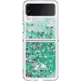 thumbnail image 2 of Glitter Liquid Case for Samsung Galaxy Z Flip 3 for Girls Women, Bling Quicksand Clear Soft TPU Cover Shiny Sparkle Luxury Floating Protective Case for Samsung Galaxy Z Flip3 RLS Green, 2 of 12