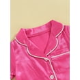 thumbnail image 5 of Rdhnmea Newborn Baby Girls Boys Silk Pajamas Rompers Button Down Short Sleeve Satin Infant Pjs One Piece Jumpsuit Shorts, 5 of 9