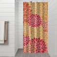 thumbnail image 2 of Orange Floral and Petal Pattern Shower Curtain 36"x72" ,Bathroom Decorative Shower Curtains Set with 12 Hooks,Modern Waterproof Washable Shower Curtain, 2 of 6