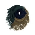 thumbnail image 2 of Black Beige Burgundy Tricolor Winter Knit Infinity Scarf With Fringe, 2 of 6