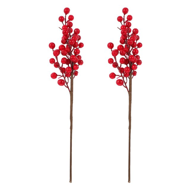 Shisuyan 2 Pcs Tiges de Baies Rouges de Noël Pics Artificiels de Baies Rouges Arrangements Floraux de Noël