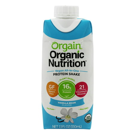 Orgain Organic Vegan Protein Shake, Vanilla, 16g Protein, 12