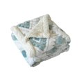thumbnail image 6 of Hvmvliv Plush Throw Blanket 27x40in Cationic Hollow Taffeta Lambswool Warm Nap Double Layer Blanket for Office Cover Reversible Design Blue, 6 of 6