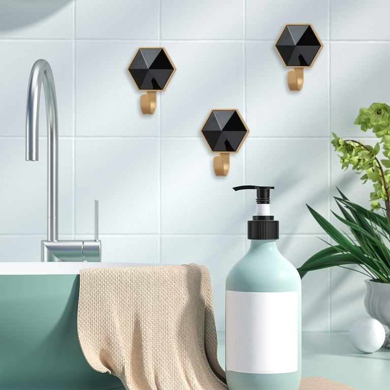 Manwang High quality Brass Resin Hooks Stylish Durable Hex Hook Wall Mounted Decorative Towel Hooks Set of 4 Anti corrosion Brass Resin Coat Hooks for Home Walmart