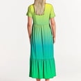 thumbnail image 4 of LOVZFMLL Robe d'Été Décontractée pour Femme à Manches Courtes et Col Ras du Cou, Robe Longue Fluide à Étages pour la Plage avec Poches, Robe à Imprimé Dégradé Multicolore P, 4 of 7